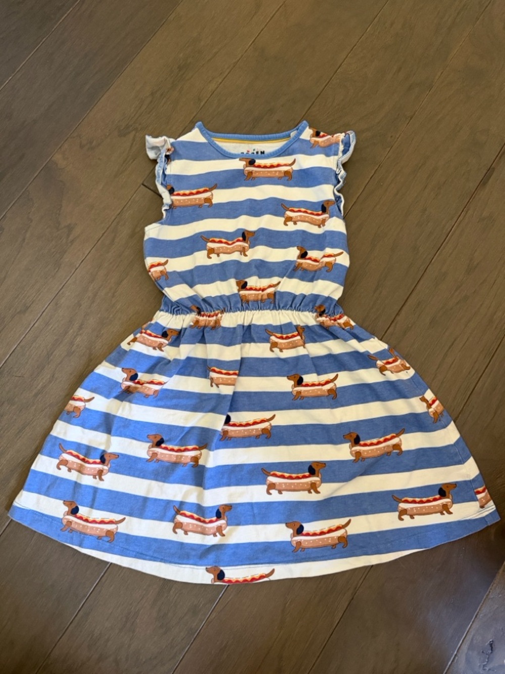 Mini Boden Dress with Dachshund Hot Dogs